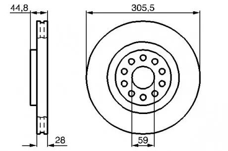 0986478963 Тормозной диск BOSCH підбір по vin на Brocar