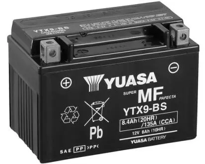 YTX9BS МОТО Yuasa 12V 8Ah MF VRLA Battery YTX9-BS (сухозаряжений) YUASA подбор по vin на Brocar