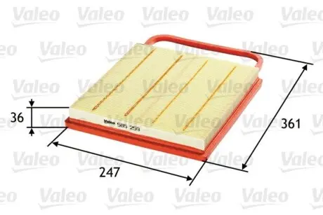 585259 Воздушный фильтр VALEO подбор по vin на Brocar
