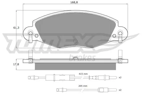 1332 Гальмівні колодки дискові TOMEX підбір по vin на Brocar