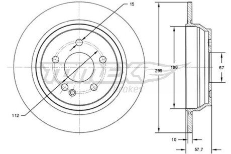 TX7189 TARCZA HAMULC. MERCEDES VITO BM639 03- TYŁ TOMEX подбор по vin на Brocar