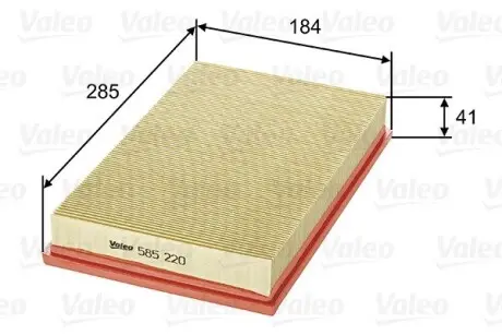 585220 Воздушный фильтр VALEO подбор по vin на Brocar