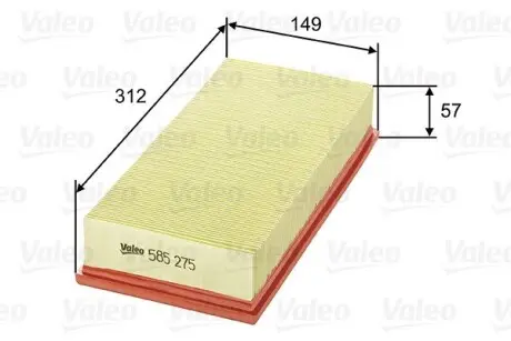 585275 Воздушный фильтр VALEO подбор по vin на Brocar