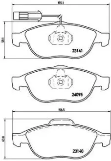 P23114 Гальмівні колодки, дискове гальмо (набір) BREMBO підбір по vin на Brocar