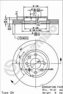 09860175 Гальмівні диски BREMBO підбір по vin на Brocar