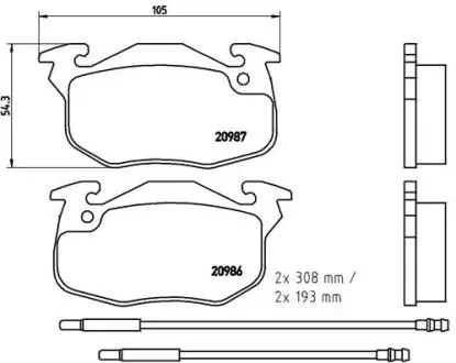 P61044 Колодки гальмівні дискові, комплект BREMBO підбір по vin на Brocar