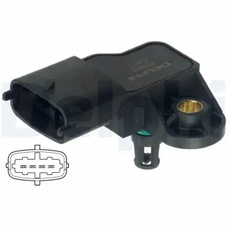 PS10206 Датчик тиску наддуву Astra,Vectra,Boxer,Jumper, Fiat Doblo 1.9D DELPHI підбір по vin на Brocar