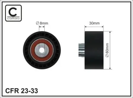 2333 Ролик (60x8x30) ГРМ Peugeot 206/307 1.6 (TU5JP4) 00- CAFFARO підбір по vin на Brocar
