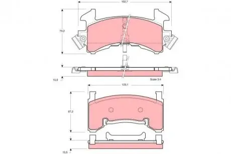 GDB1272 Тормозные колодки, дисковые. TRW підбір по vin на Brocar