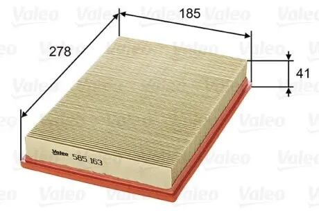 585163 Воздушный фильтр VALEO подбор по vin на Brocar