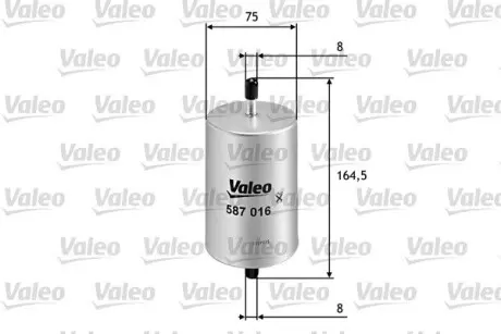 587016 Топливный фильтр VALEO підбір по vin на Brocar