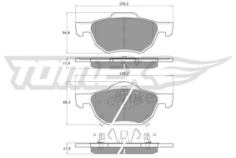 1450 KLOCKI HAMULC. HONDA ACCORD 03-08 Z CZUJ. TOMEX подбор по vin на Brocar