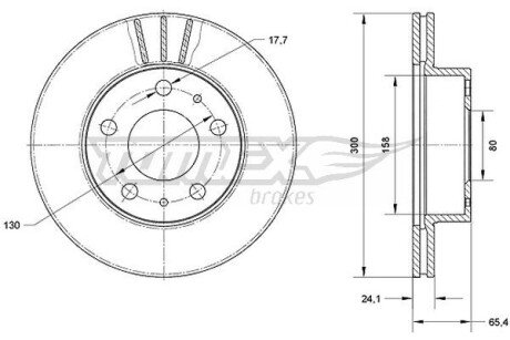 TX7060 TARCZA HAMULC. FIAT DUCATO 94- WENT. (18) TOMEX підбір по vin на Brocar