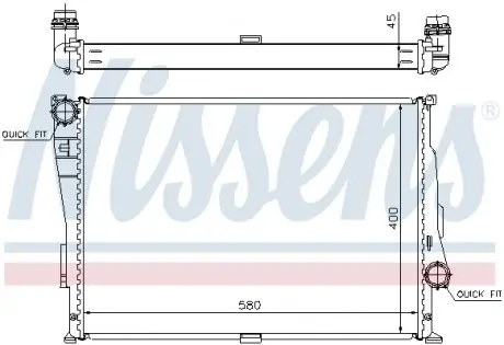 60806 Радиатор, охлаждение двигателя 60806 NISSENS NISSENS подбор по vin на Brocar