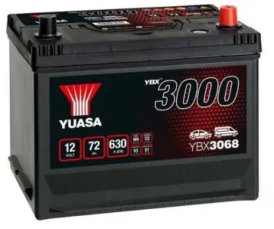 YBX3068 Акумулятор Yuasa 12V 70Ah 570A -/+ (269x174x225) SMF Battery YUASA підбір по vin на Brocar