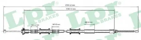 C0166B Трос ручного гальма LPR підбір по vin на Brocar