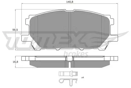 1763 Гальмівні колодки дискові LEXUS RX300 03- Комплект тормозных колодок, дисковый тормоз TOMEX підбір по vin на Brocar