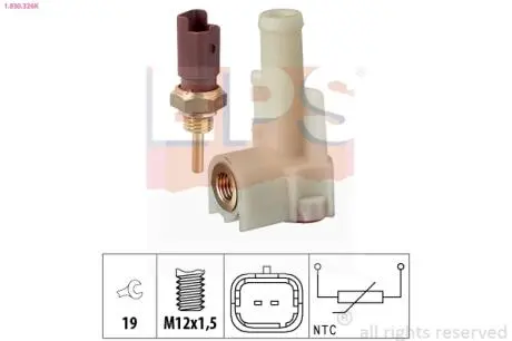 1830326K Датчик температури води з корпусом! Doblo 1.3/1.9 01-,OpelAstra H 1.3/1.9CDTI, Corsa, Meriva. EPS підбір по vin на Brocar