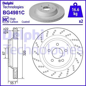 BG4981C Tarcza ham. MB SL280, SL300, SL350, SL500 DELPHI підбір по vin на Brocar