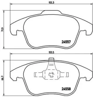 P61086 Гальмівні колодки, дискове гальмо (набір) BREMBO підбір по vin на Brocar