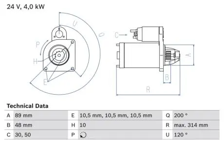 0986022400 ROZRUSZNIK IVECO EUROCARGO 100 E 17 03-05 BOSCH підбір по vin на Brocar