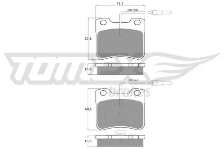 1197 KLOCKI HAMULC. PEUGEOT 106 91-01 Z CZUJ. TOMEX підбір по vin на Brocar
