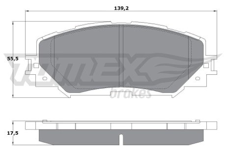 1472 Тормозные колодки перед. TOYOTA AURIS 1,4-1,6VVT I 07- TOMEX подбор по vin на Brocar