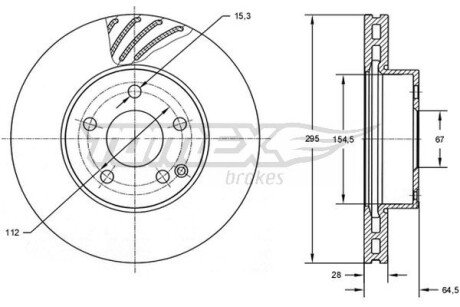 TX7276 TARCZA HAMULC. MERCEDES W204 C-KLASA 07- TOMEX підбір по vin на Brocar