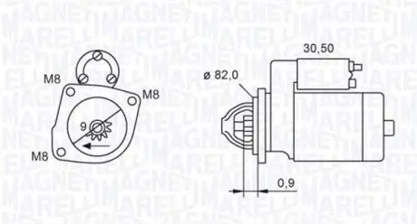063721552010 Стартер FIAT DUCATO 2.3D 07.06- MAGNETI MARELLI підбір по vin на Brocar