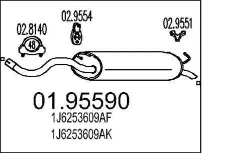 0195590 Глушник MTS подбор по vin на Brocar