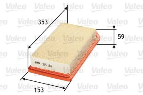 585144 Воздушный фильтр VALEO подбор по vin на Brocar