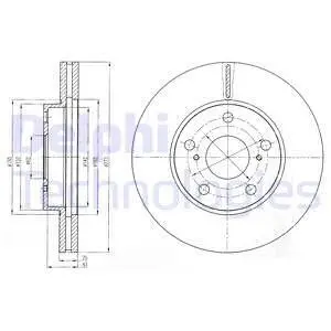 BG4234C Диск гальмівний DELPHI підбір по vin на Brocar
