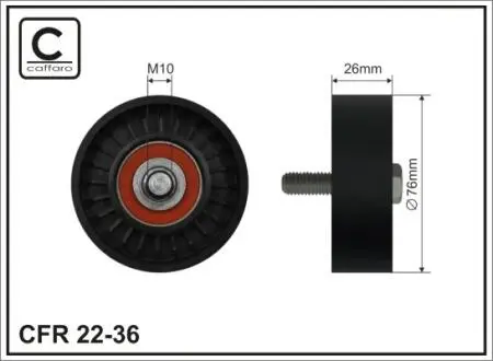 2236 Ролик направляющий руч.ремня VW Golf/Lupo/Polo, Audi A2,Seat,Skoda Fabia 1.4-1.6 CAFFARO подбор по vin на Brocar