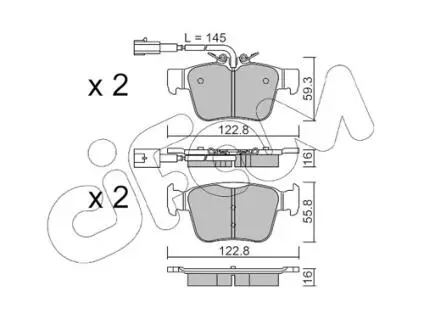 82211010 KLOCKI HAMULC. ALFA ROMEO GIULIA 15- TYŁ CIFAM подбор по vin на Brocar