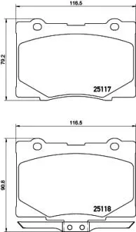 P28079 Колодки гальмівні дискові BREMBO підбір по vin на Brocar
