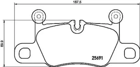 P65031 Колодки гальмівні PORSCHE 911 tyі 12- BREMBO підбір по vin на Brocar