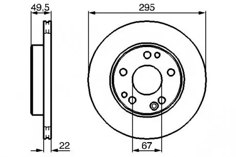 0986478525 Тормозн. вент. передн. DB W124 (295*22) BOSCH підбір по vin на Brocar