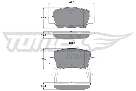 1721 KLOCKI HAMULC. TOYOTA AVENSIS 09-18 TYŁ TOMEX підбір по vin на Brocar