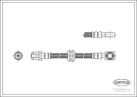 19032372 Тормозной шланг CORTECO подбор по vin на Brocar