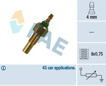 32170 Датчик темпер. охолодж.жидкости FAE подбор по vin на Brocar