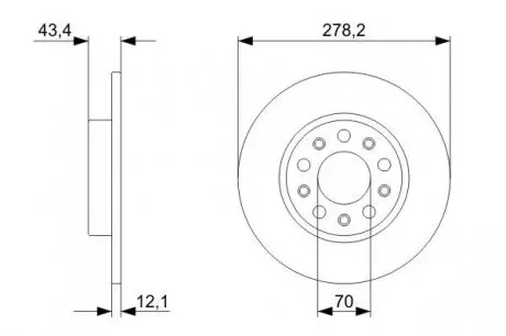0986479292 Диск тормозной (задний) Fiat 500X 14- (278x12) BOSCH подбор по vin на Brocar