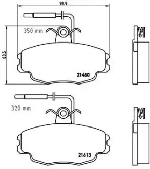 P61043 Гальмівні колодки, дискове гальмо (набір) BREMBO підбір по vin на Brocar
