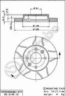 09314875 Гальмівний диск BREMBO підбір по vin на Brocar