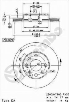 09863575 Гальмівні диски BREMBO підбір по vin на Brocar