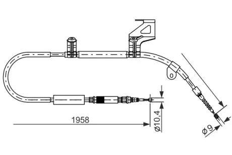 1987477604 Трос ручн. торм.прав. А6 98- BOSCH подбор по vin на Brocar
