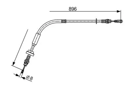 1987482543 Трос ручного тормоза спереди 986/630mm,896/630mm Transit,Transit Custom -12 BOSCH подбор по vin на Brocar