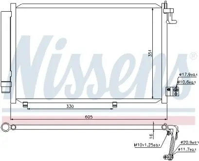940108 Радіатор кондиціонера NISSENS підбір по vin на Brocar