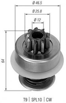 AMB0015 MAGNETI MARELLI Бендикс (z=9) AUDI 80 0,9-1,3, 1,6D/TD VW 0,8-1,3, 1,6D/TD SEAT [940113020015] MAGNETI MARELLI підбір по vin на Brocar