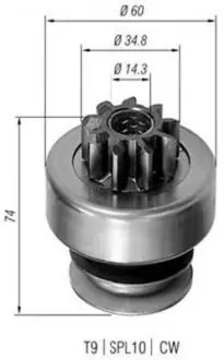 AMB0101 Бендикс (z=9) FIAT Ducato 2,5D -94 IVECO Daily 2,5 turbo -96 MAGNETI MARELLI підбір по vin на Brocar