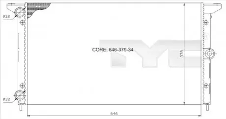 7370014 Радиатор, охлаждение двигателя TYC підбір по vin на Brocar